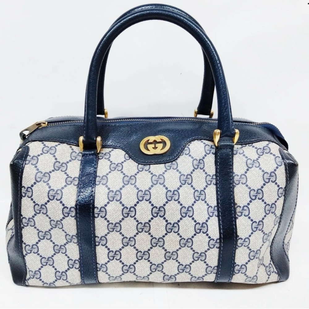 Vintage Gucci Boston Bag Navy